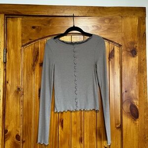 Abercrombie taupe/gray Women's Top